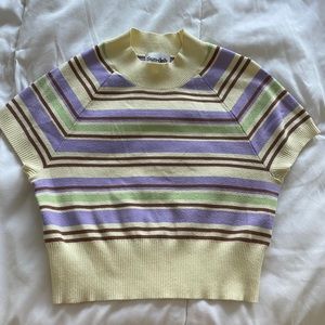 aritzia sunday best cropped striped sweater top